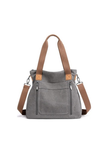 Didadodo Çok Cepli Vintage Kadın Kanvas Çanta - Ayarlanabilir Omuz Askılı Şık Ve Dayanıklı Koyu Kırmızı Koyu Kırmızı