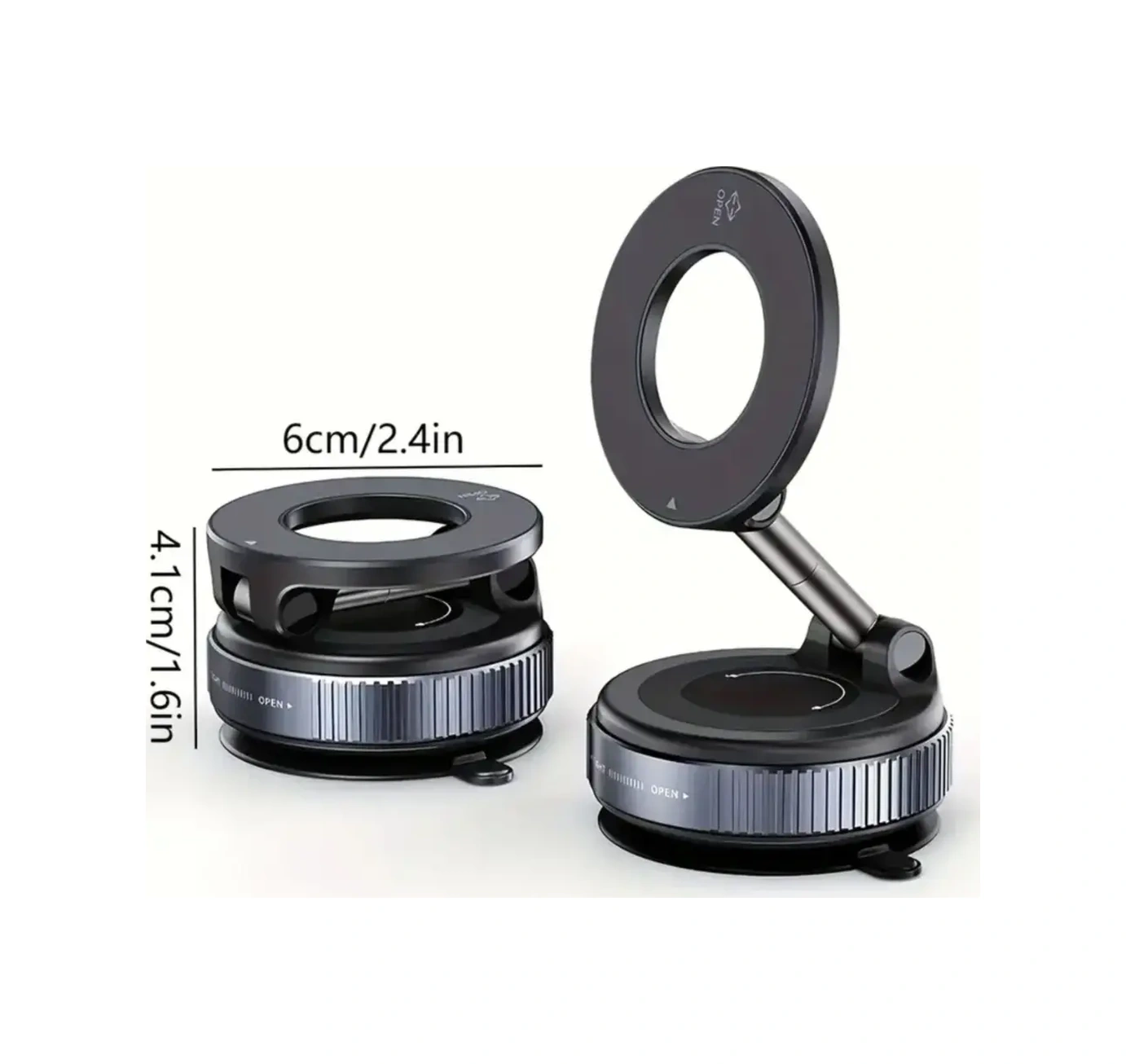 Schitec X68 Araç İçi Manyetik 360 Vakumlu Kilitli Telefon Tutucu Siyah