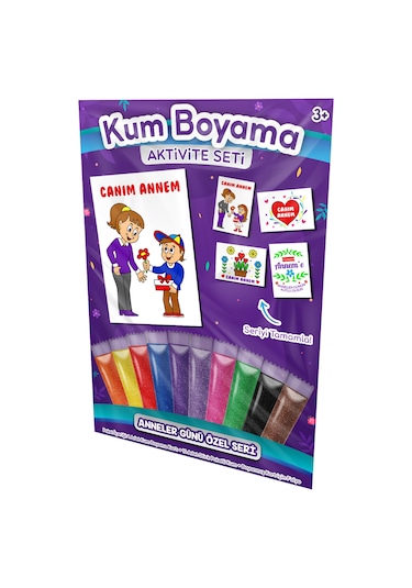 Erkek Çocuktan Anneler Günü Kum Boyama Aktivite Seti