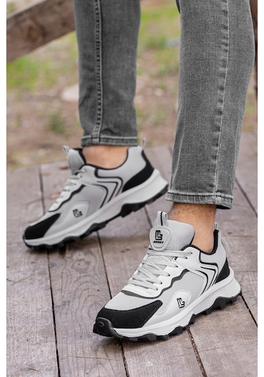 D122 Günlük Ortopedik Garantili Erkek Sneaker Spor Ayakkabı Füme