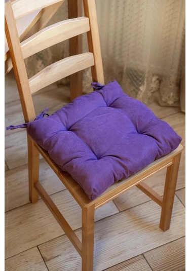 Slavıca Sandalyeye Takılan Bağcıklı Kare Yastık 40x40cm 363124947 Violet