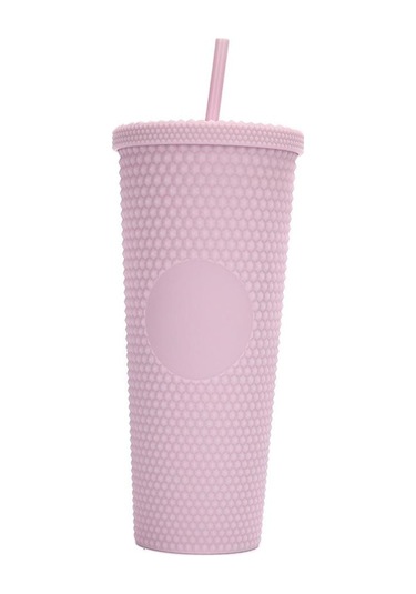 Açık Mor 710ml/24oz Büyük Kapasiteli Su Bardağı Tamamen Çivili Mat Tumbler Geniş Açı Sızdırmaz Kapaklı Yeniden Su Bardağı 55038995