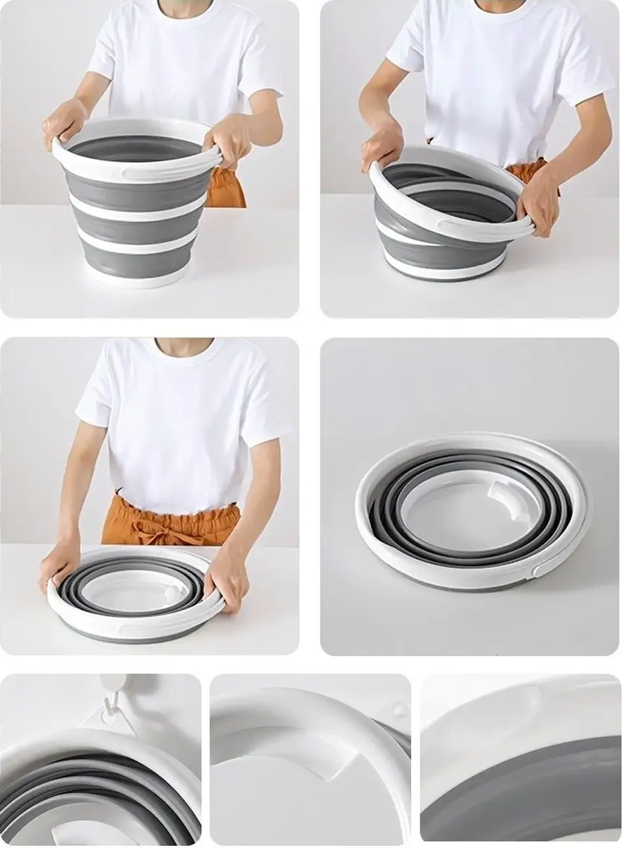 Messor 10 Litrelik Katlanabilir Kovası Ev Kullanımı İçin 55165947 Beyaz