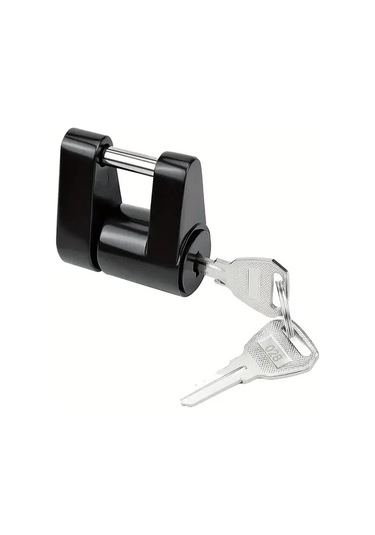 Elmpaly Siyah Ağır Çelik Çekiş Kancası Kilit 2.54 Cm Anahtarlı Traktör Römork Kilit