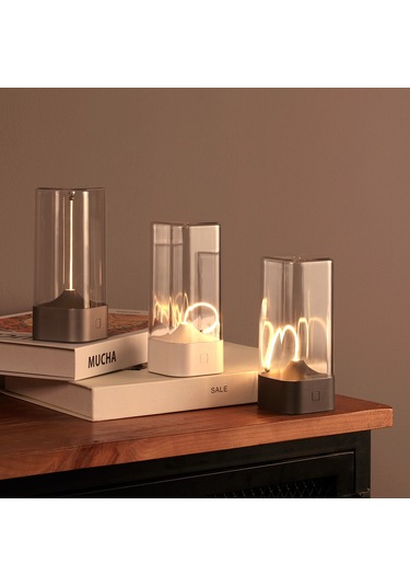 Taşınabilir Manyetik Emişli Gece Lambası Masa Lambası Kamp Yatak Odası Başucu Gece Lambası Kanca İle Geliyor-gümüş Gümüş