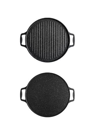 Acar Diamante Döküm Çift Taraflı Izgara - Gözleme Tavası - 34 Cm