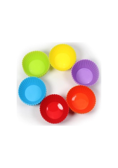 Pişirme Gerekli 24 Paket Yuvarlak Şekilli Silikon Kek Kalıbı Muffin Bardak Sabun Kalıp Puding Jöle Kalıpları