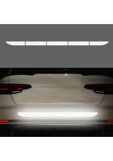 Beyaz 90 Cm Yansıtıcı Araba Çıkartması Güvenlik Uyarı Reflektör Bant Araba Çıkartmaları Anti Çarpışma Uyarı Reflektör Etiket Oto Aksesuarları