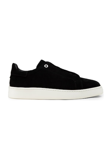 Deery Erkek Hakiki Süet Siyah Gizli Bağcıklı Sneaker Ayakkabı - 04444msyhe01