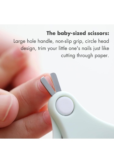 Springsun Yeni Doğanlar İçin 4'lü Bebek Tırnak Bakımı Seti - Tırnak Kırıcı, Makas, File Ve Çeneği İle Güvenli Tırnak Bakımı - Yeşil