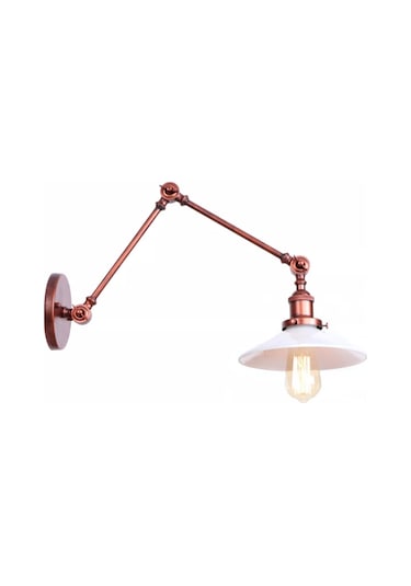 Riolight Bakır Üç Mafsallı Hareketli Beyaz Metal Başlıklı Aplik Beyaz