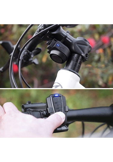 Kablosuz Bisiklet Kornası 115db Yüksek Sesli Bisiklet Hırsızlık Önleyici Korna Ipx5 Bisiklet Alarm Zili 5 Ses Modu 3 Titreşim Hassasiyeti Ayarı 3 Ses Ayarı