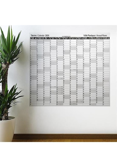 2020 Yıllık Planlayıcı Manyetik Duvar Stickerı Takvim 110x100 Cm 5570 Çok Renkli