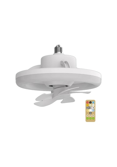 Vkemall 360 Dönen E27 Akıllı Uzaktan Kumandalı Led Tavan Vantilatörlü Avize 48w Beyaz