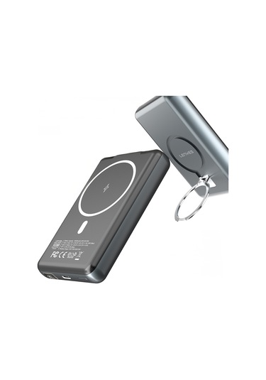 Lenyes Pw1001d Pd 22.5w Hızlı Şarj Özellikli Standlı Wireless Powerbank 15w 10000mah Gri