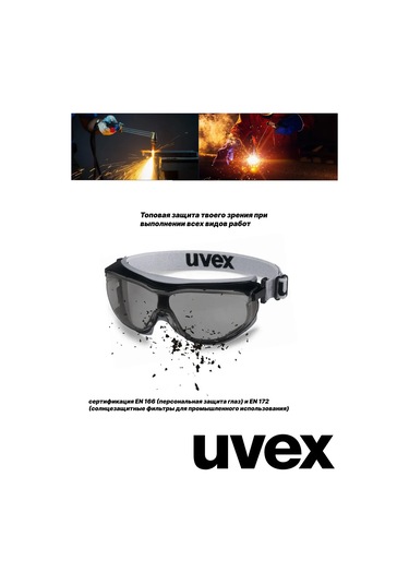 Uvex Kapalı Tip Koruyucu Gözlük Carbonvision Siyah Gri 412640805