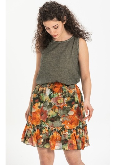 Vual Nesrin Kısa Etek Turuncu Trnc