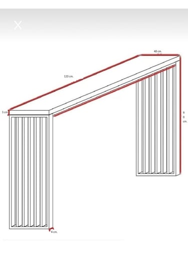 Umutpark Metal Ahşap Mutfak Masası. Meşe - Siyah