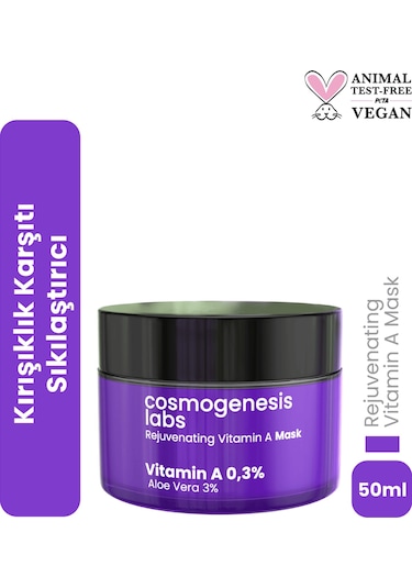 Cosmogenesis Labs %0.3 Retinol Krem Maske 50ml - Durulanan Yüz Maskesi Canlandırıcı Kırışıklık Karşıtı Vegan