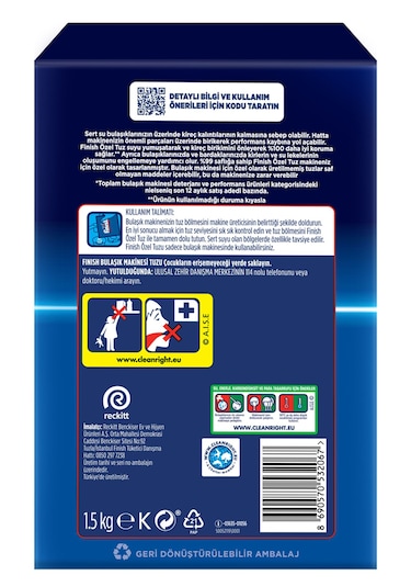 Finish Bulaşık Makinesi Özel Tuzu 4 x 1500 G