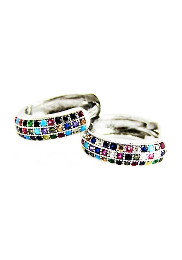 925 Ayar Gümüş Halka Üçsıralı Kadın Küpesi