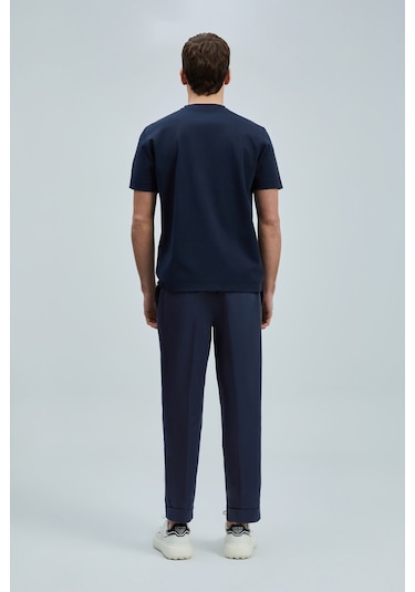 Lufian Marcus Modern Grafik T- Shirt Lacivert Lacivert 111020235100200 Lacivert