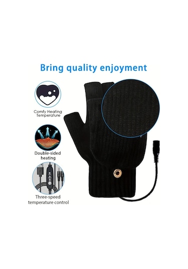 Willowhaven Lüks Model Yeşil Usb Elektrikli Eldiven, Kışlık El Isıtma, Dokunmatik Ekran Kapaklı