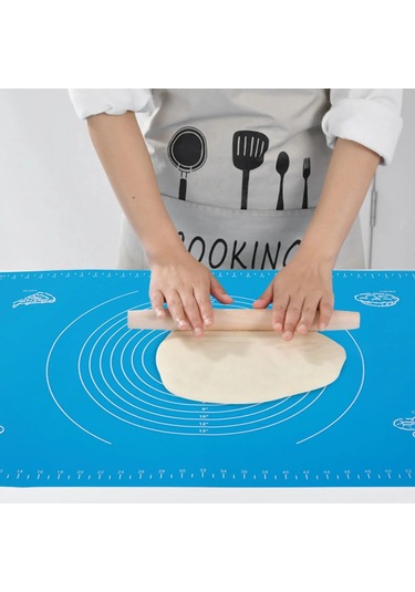 Fosenze Büyük Boy 65x45cm Silikon Hamur Tahtası, Kalın, Ölçü Çizgili, Kaymazsız, Ev Fırıncıları İçin Pratik Hamur Hazırlama Aleti