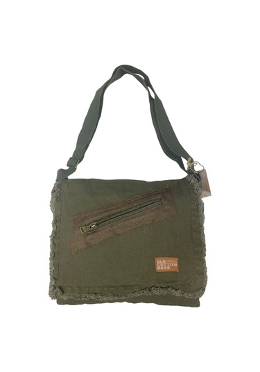 Vintage Salaş Orta Boy Unisex Günlük Çapraz Postacı Tablet Çantası M 32 Cm X 27 Cm Haki