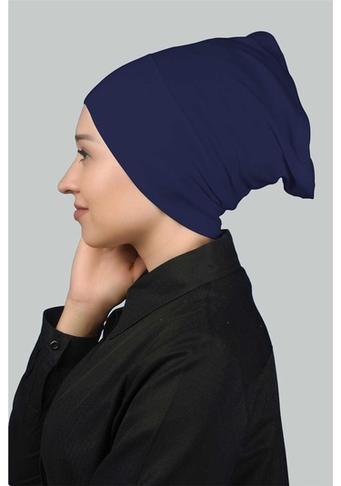 Altobeh Hazır Pratik Geçmeli Uzun Boru Tesettür Bonesi - Saks