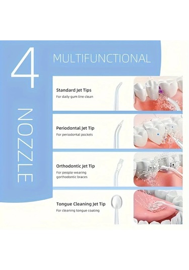 Willowhaven Yeşil Şarj Edilebilir Su Diş İpi 4 Jet Başlıklı Usb Şarj Taşınabilir Diş Temizleyici