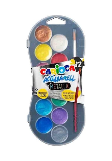 Carioca Sulu Boya 30 Mm.12'li Metalik Yeni Çok Renkli