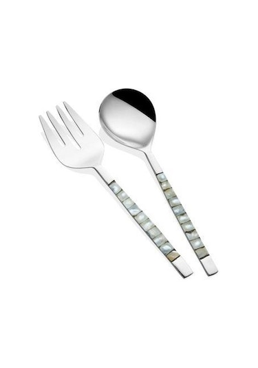 The Mia Pearl Salata Servis Takımı White 2 Parça Ckb0173