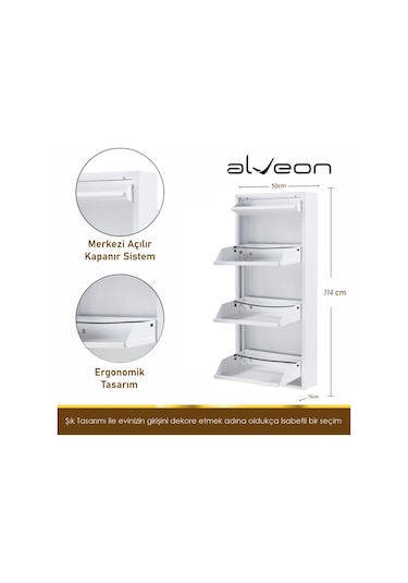 Alv-1003 Plus Alveon Metal Ayakkabılık Beyaz