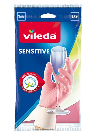 Vileda Sensitive Bulaşık Eldiveni Büyük Boy 3'lü L-9