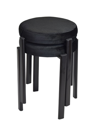 Polo Tabure 2adet Monteli Gönderim Siyah Profil Ayak