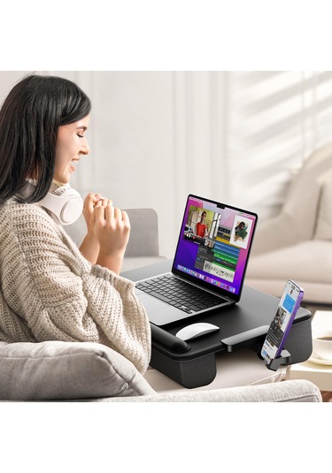 Bix Saiji Gx3 Taşınabilir Laptop Standı 17 İnç Laptop Telefon Uyumlu Katlanabilir Hafif Ergonomik Tasarım Siyah Siyah