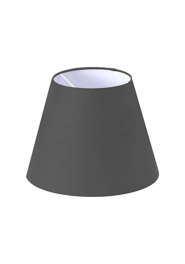 Kumaş Antrasit Abajur Başlığı Çap 35 Cm Konik A850 Füme