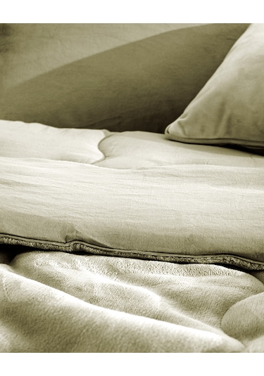 Madame Coco Kaira Çift Kişilik Comforter Set - Haki Çok Renkli