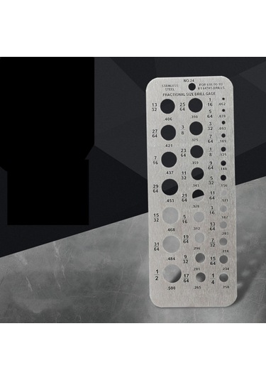 Homyl Boyut Uçları Ölçüm Matkap Ölçer 1/16-1/2" Ölçü