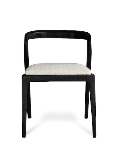 Akrep Beyaz Kumaş Siyah Ahşap Sandalye