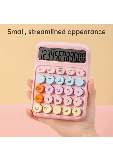 Aubyhe Ofis Hesap Makinesi 12 Basamaklı, Mekanik Klavye Yuvarlak Büyük Tuşlar, Abs Malzeme, Mavi Aaa Pil Gereklidir Mavi