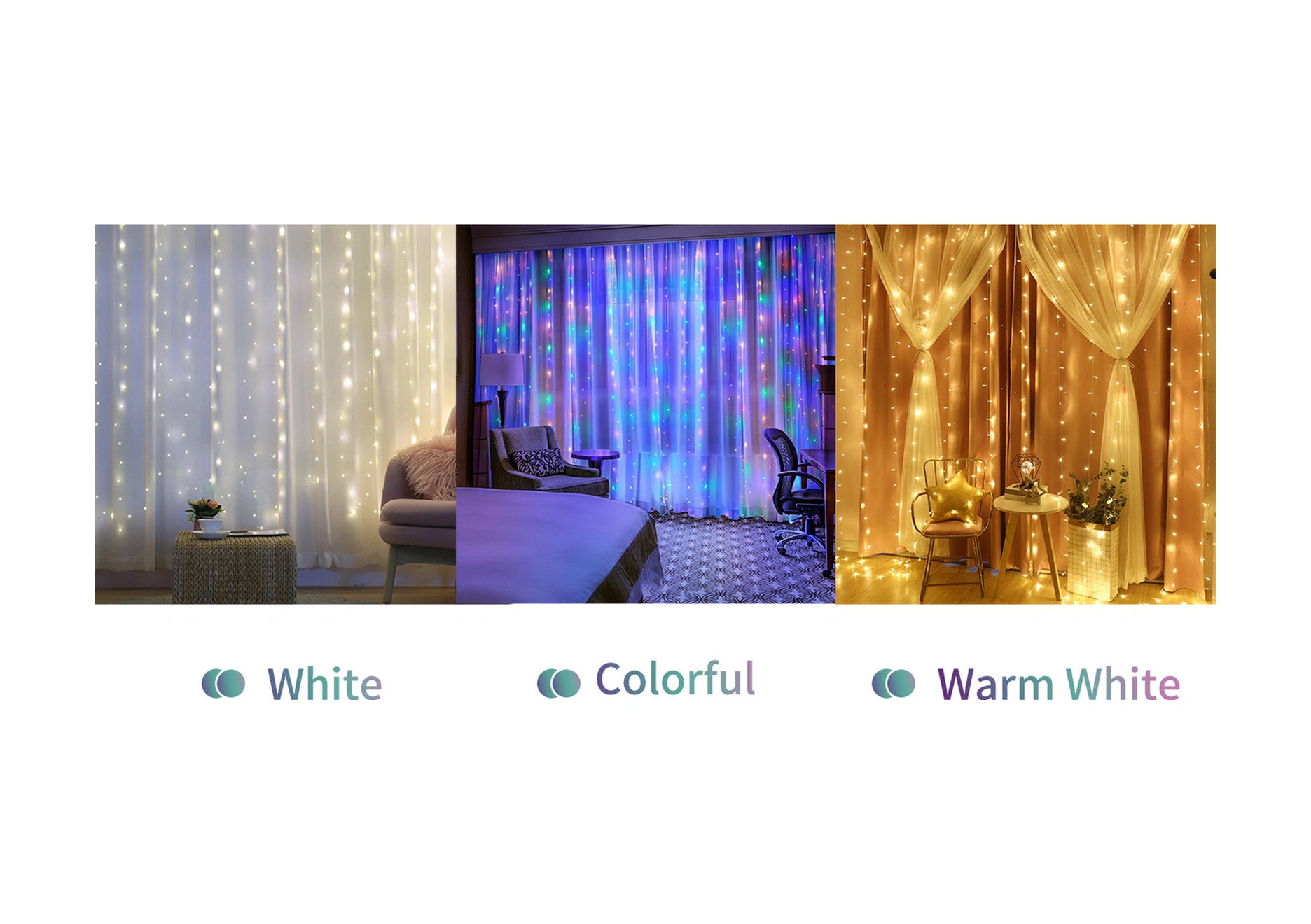 Youtek Led Perde Işığ 200 Led 3x2m Usb Şarjlı Kumandalı 8 Modlu Işık Seviyesi Ayarlanabilir İç/ Dış Dekoratif Işık Sıcak Beyaz