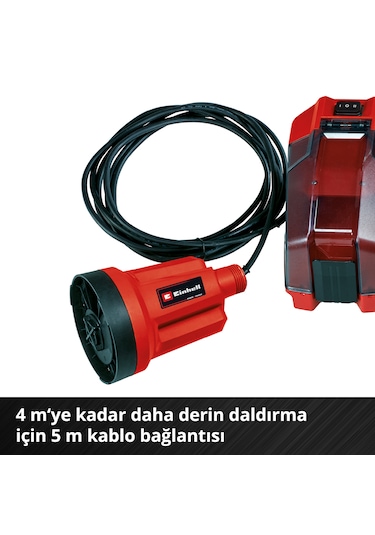 Einhell GE-SP 18 LL Li - Solo, Akülü Dalgıç Pompa - Temiz Su (Akü ve şarj cihazı dahil değildir) - 4181560