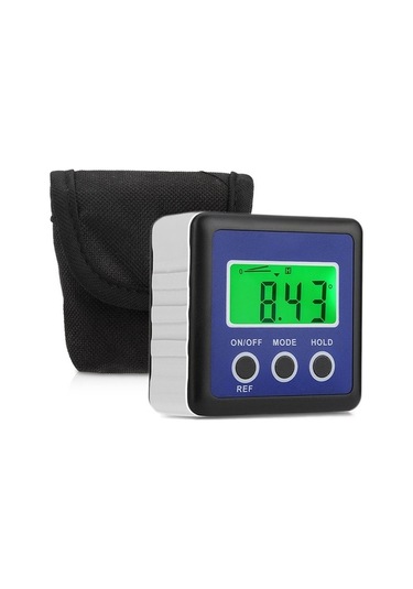 Pazly 3 Düğme Mini Hassas Manyetik Dijital Eğim Kutusu / Eğim Ölçer / İnklinometre Mavi Diğer