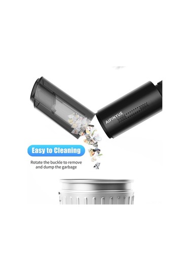 Bosphorusboutique02 120w Siyah 6000pa Mini El Fırçası Süpürge, Hepa Filtre, 2 Fırça, Araç/ev/ofis Temizliği, 12v/7.4v Siyah