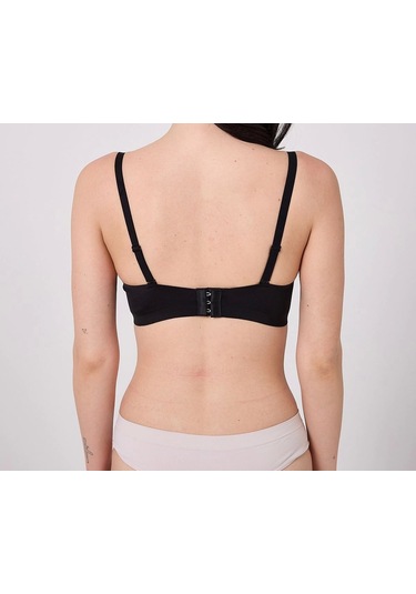 Freshness Msf05 Destekli V Dekolte Lazer Kesim Sütyen Siyah