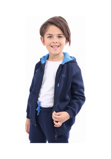 Toontoy Unisex Çocuk Nakışlı Hırka Lacivert