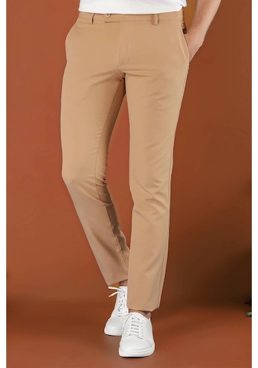 P 1123 Slim Fit Camel Spor Pantolon Camel