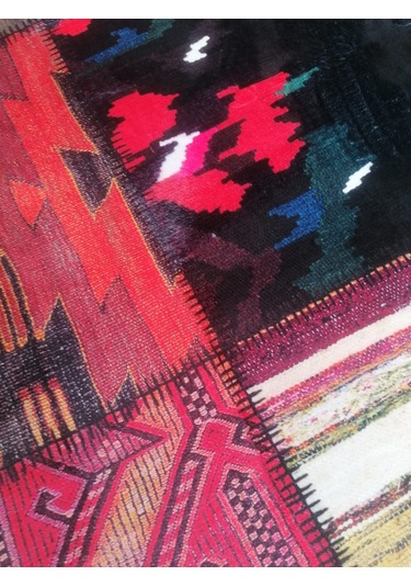 Mavi Kilim 915 160x230 Tabanı Dokuma Yıkanabilir